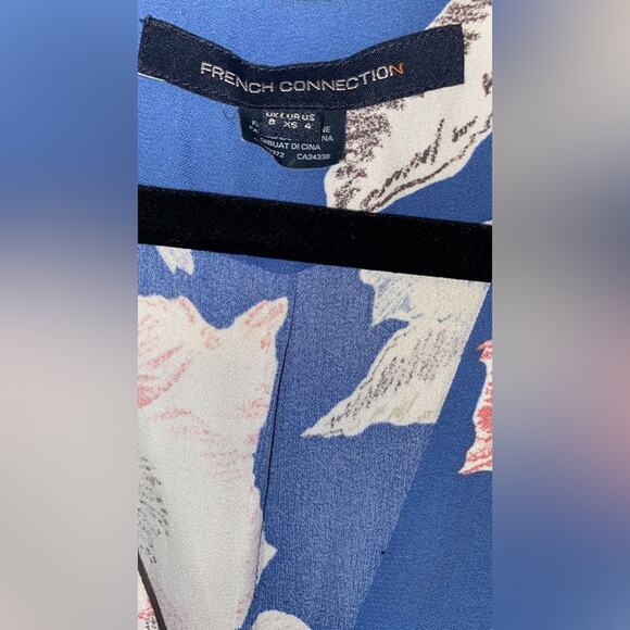 French connection blue flower dress v neck - Picture 6 of 8